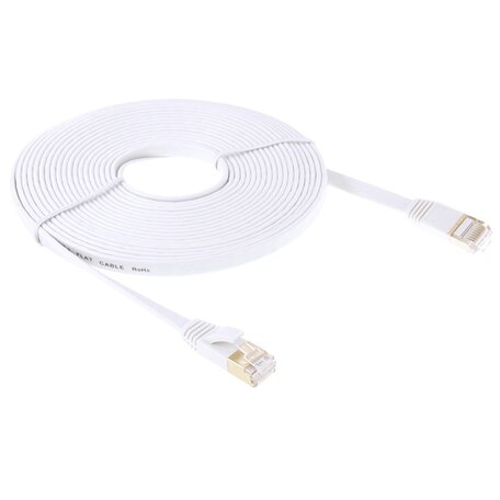 15m CAT7 Ethernet netwerk LAN kabel Gold plated (10000 Mbit/s) - Wit