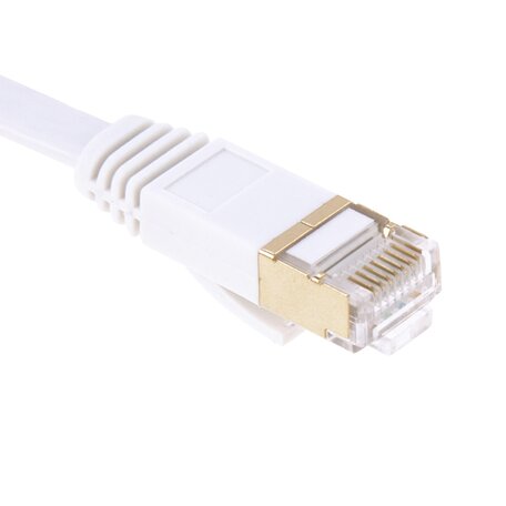 15m CAT7 Ethernet netwerk LAN kabel Gold plated (10000 Mbit/s) - Wit