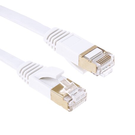 2m CAT7 Ethernet netwerk LAN kabel Gold plated (10000 Mbit/s) - Wit