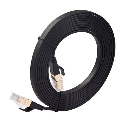 3m CAT8 Ultra dunne Flat - Zwart - Ethernet kabel - Netwerkkabel