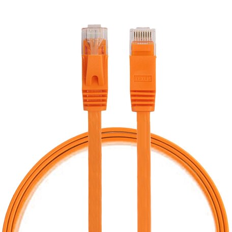 0.5 meter - CAT6 Ultra dunne Flat - Ethernet kabel - Netwerkkabel - (1000Mbps) - Oranje