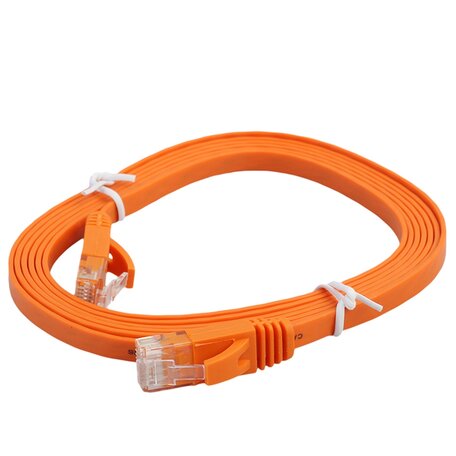 2 meter - CAT6 Ultra dunne Flat - Ethernet kabel - Netwerkkabel - (1000Mbps) - Oranje