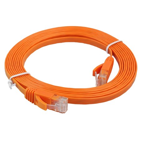 3 meter - CAT6 - Ultra dunne Flat Ethernet kabel - netwerkkabel - (1000Mbps) - Oranje