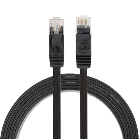 1.8 meter - CAT6 - Ultra dunne Flat Ethernet kebel -  Netwerkkabel (1000Mbps) - Zwart