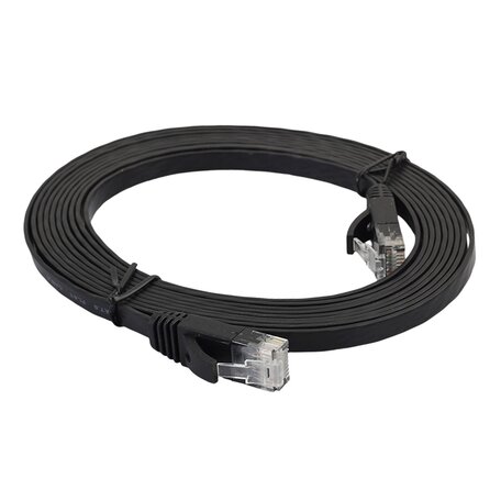 3 meter - CAT6 - Ultra dunne Flat Ethernet kabel - Netwerk kabel (1000Mbps) - Zwart