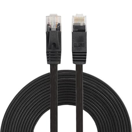 5 meter - CAT6 - Ultra dunne Flat Ethernet kabel - Netwerkkabel (1000Mbps) - Zwart