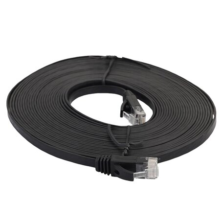 5 meter - CAT6 - Ultra dunne Flat Ethernet kabel - Netwerkkabel (1000Mbps) - Zwart