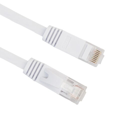 0.5 meter - CAT6 - Ultra dunne Flat Ethernet kabel - Netwerkkabel (1000Mbps) - Wit