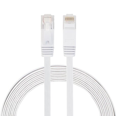 3 meter - CAT6 - Ultra dunne Flat Ethernet kabel - Netwerkkabel (1000Mbps) - Wit