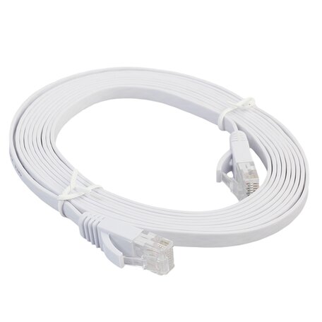 3 meter - CAT6 - Ultra dunne Flat Ethernet kabel - Netwerkkabel (1000Mbps) - Wit