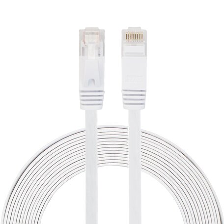 5 meter - CAT6 - Ultra dunne Flat Ethernet kabel - Netwerkkabel (1000Mbps) - Wit