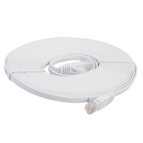 8 meter - CAT6 - Ultra dunne Flat Ethernet kabel - Netwerkkabel (1000Mbps) - Wit