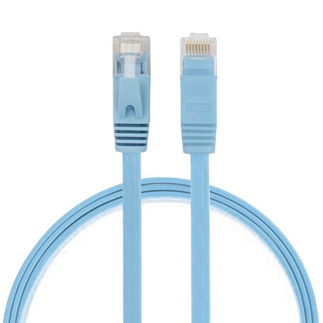 0.5 meter - CAT6 - Ultra dunne Flat Ethernet kabel - Netwerkkabel (1000Mbps) - Blauw