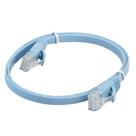 0.5 meter - CAT6 - Ultra dunne Flat Ethernet kabel - Netwerkkabel (1000Mbps) - Blauw