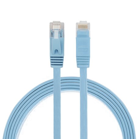 1 meter - CAT6 - Ultra dunne Flat Ethernet kabel - Netwerkkabel (1000Mbps) - Blauw