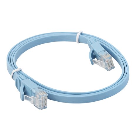 1 meter - CAT6 - Ultra dunne Flat Ethernet kabel - Netwerkkabel (1000Mbps) - Blauw