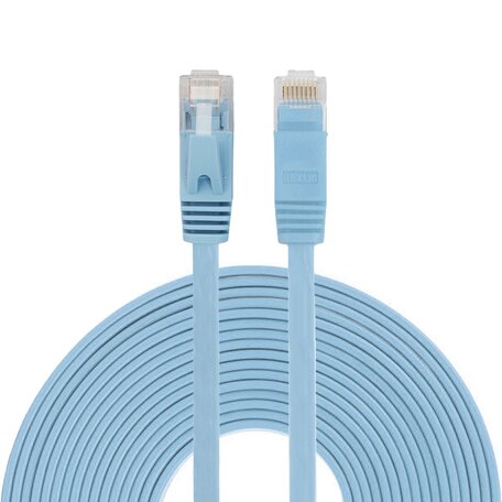 10 meter - CAT6 - Ultra dunne Flat Ethernet kabel - Netwerkkabel (1000Mbps) - Blauw