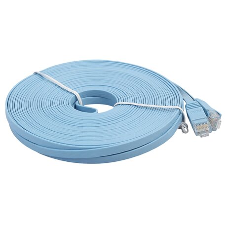 10 meter - CAT6 - Ultra dunne Flat Ethernet kabel - Netwerkkabel (1000Mbps) - Blauw