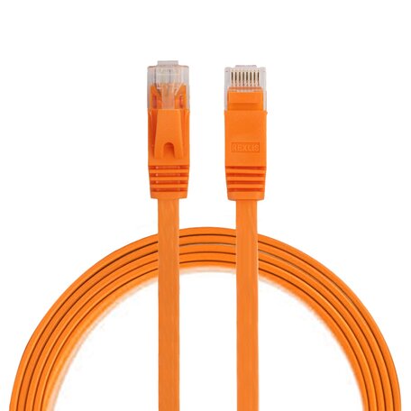 1 meter - CAT6 Ultra dunne Flat - Ethernet kabel - netwerkkabel - (1000Mbps) - Oranje