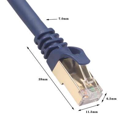 CAT8 Ethernet kabel - 1 meter - RJ45 - donkerblauw - Netwerkkabel LAN