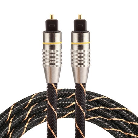 Optische kabel 1 meter - toslink kabel - Optical audio kabel - nylon series - zwart