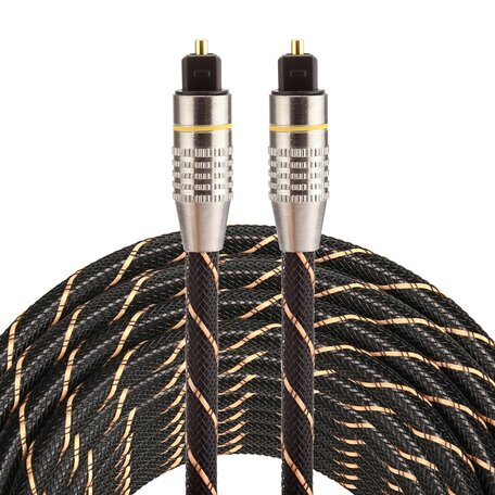 Optische kabel 10 meter - toslink kabel - Optical audio kabel - nylon series - zwart