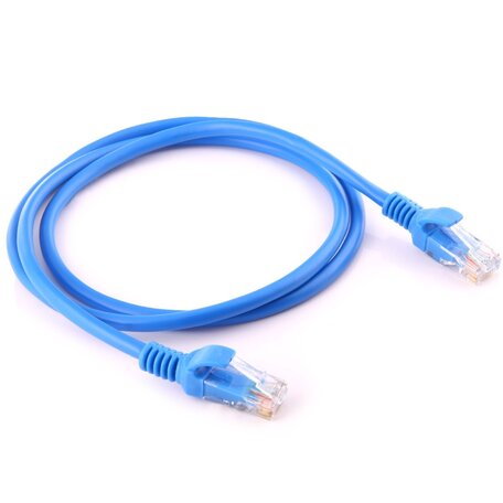 1 meter CAT5E Ethernet netwerk LAN kabel (100 Mbps) - Blauw