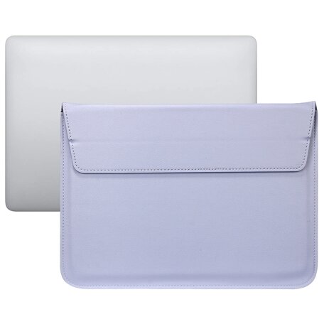 13 inch PU Leer envelop sleeve met standaard - Paarsblauw
